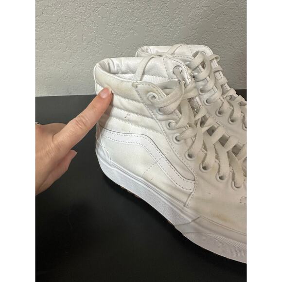 Vans Sk8 Hi Stacked High Top Platform Sneakers White Shoes Women 7 Skateboarding - Picture 4 of 16